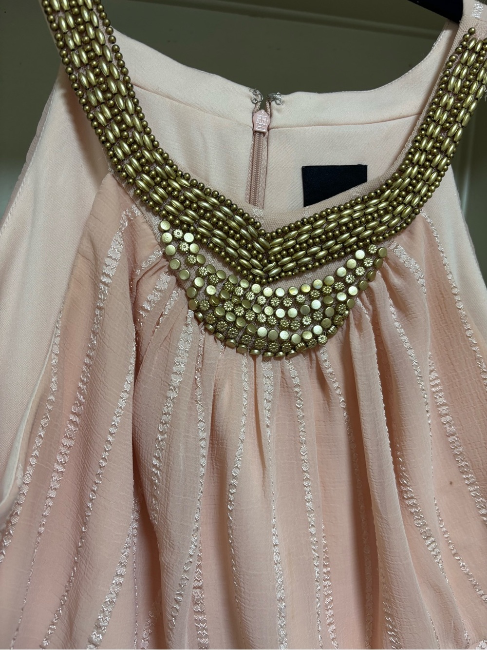 Melrose and Market Blush Pink Beaded Halter Maxi Dress - Picture 5 of 10